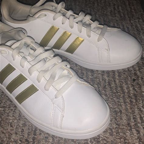 adidas gold stripe shoes.